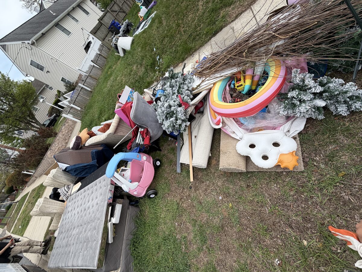 Curbside junk and furniture ready for pickup