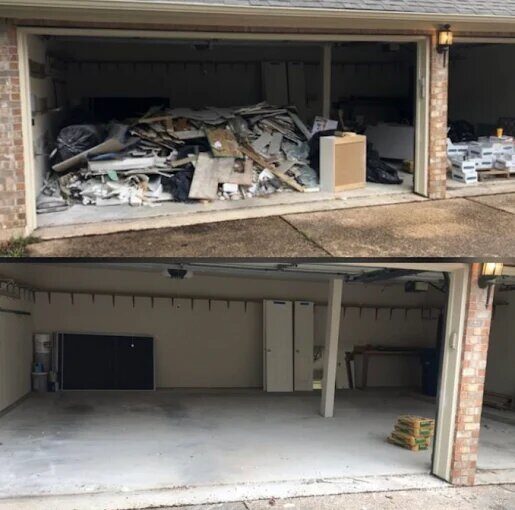 Garage cleanout before and after
